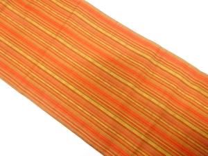 節紬　縞模様織り出し　名古屋帯